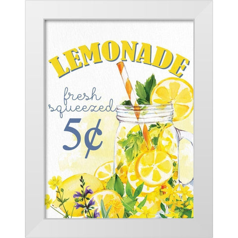 Lemon Tile 8 White Modern Wood Framed Art Print by Allen, Kimberly