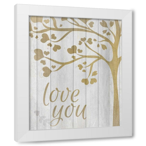 Love You Hearts White Modern Wood Framed Art Print by Allen, Kimberly