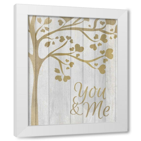 You and Me Hearts White Modern Wood Framed Art Print by Allen, Kimberly