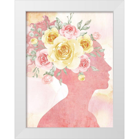 Pink Silhouette White Modern Wood Framed Art Print by Allen, Kimberly
