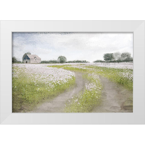 Country Roads White Modern Wood Framed Art Print by Allen, Kimberly