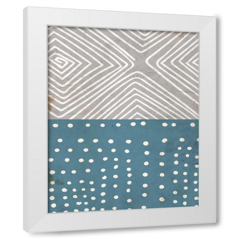 Teal Shapes 2 White Modern Wood Framed Art Print by Allen, Kimberly