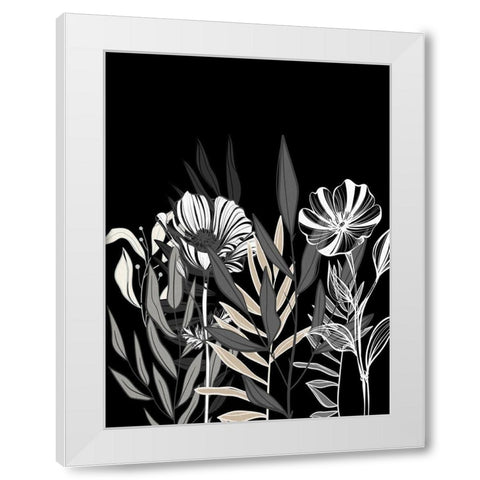 Floral Leaves 1 White Modern Wood Framed Art Print by Allen, Kimberly