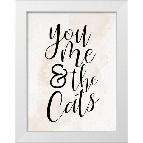 You and Me and the Cats White Modern Wood Framed Art Print by Allen, Kimberly