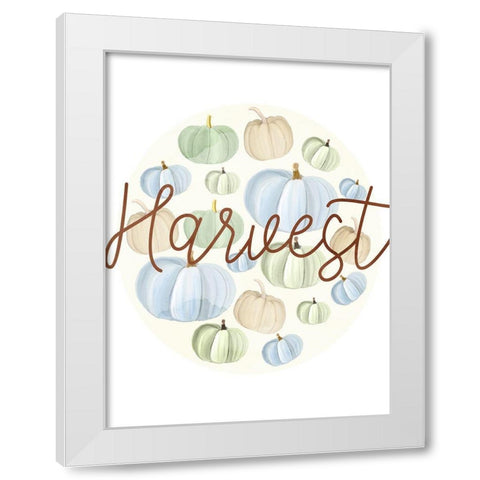 Harvest Pumpkins White Modern Wood Framed Art Print by Allen, Kimberly