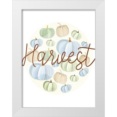 Harvest Pumpkins White Modern Wood Framed Art Print by Allen, Kimberly