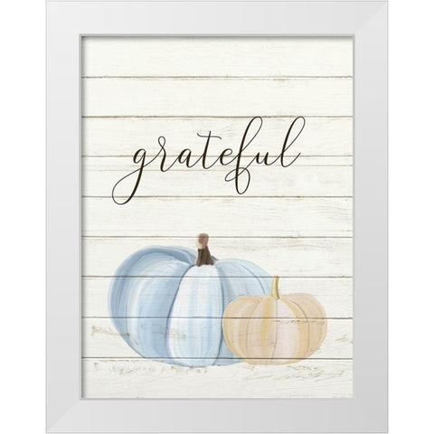 Grateful Pumpkins 1 White Modern Wood Framed Art Print by Allen, Kimberly