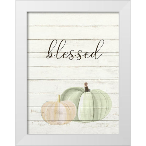 Grateful Pumpkins 3 White Modern Wood Framed Art Print by Allen, Kimberly