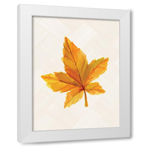 Fall Leaves 1 White Modern Wood Framed Art Print by Allen, Kimberly