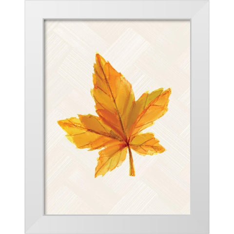 Fall Leaves 1 White Modern Wood Framed Art Print by Allen, Kimberly