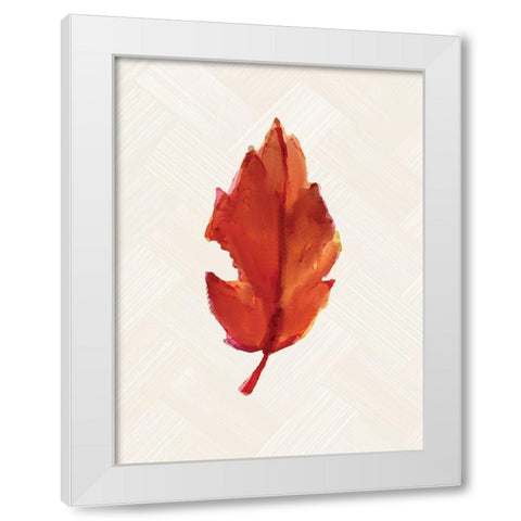 Fall Leaves 2 White Modern Wood Framed Art Print by Allen, Kimberly