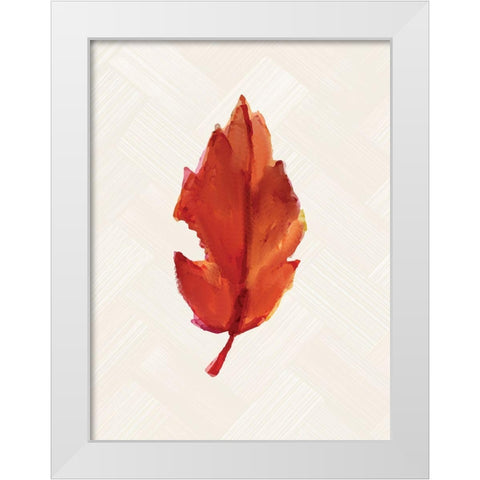 Fall Leaves 2 White Modern Wood Framed Art Print by Allen, Kimberly