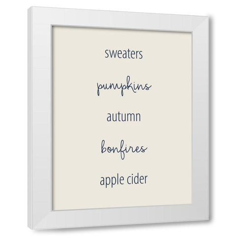 Hayrides and Sweaters 1 White Modern Wood Framed Art Print by Allen, Kimberly