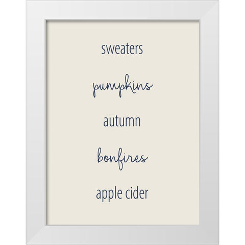 Hayrides and Sweaters 1 White Modern Wood Framed Art Print by Allen, Kimberly