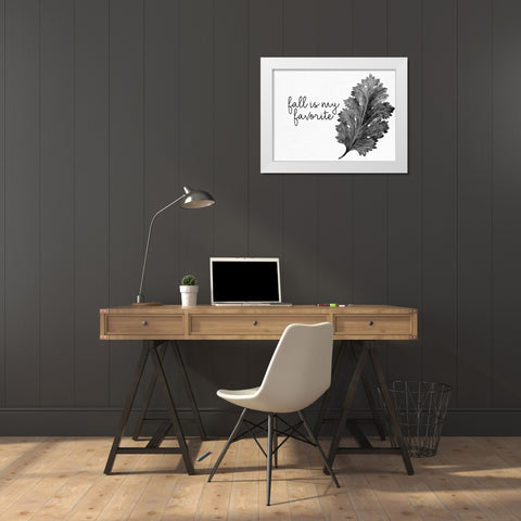 Fall is My Favorite Black and White White Modern Wood Framed Art Print by Allen, Kimberly