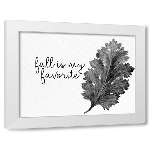 Fall is My Favorite Black and White White Modern Wood Framed Art Print by Allen, Kimberly