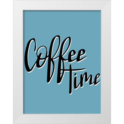 Time for Coffee 1 White Modern Wood Framed Art Print by Allen, Kimberly