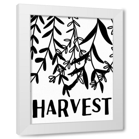 Harvest Leaves White Modern Wood Framed Art Print by Allen, Kimberly