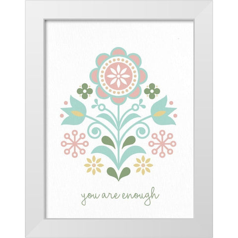 Folk Flower 2 White Modern Wood Framed Art Print by Allen, Kimberly