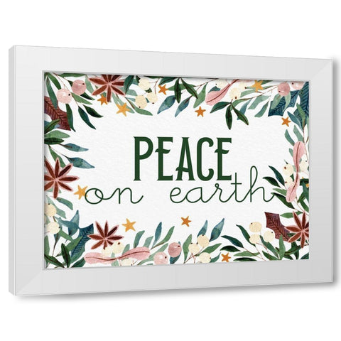 Peace on Earth White Modern Wood Framed Art Print by Allen, Kimberly