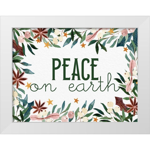Peace on Earth White Modern Wood Framed Art Print by Allen, Kimberly