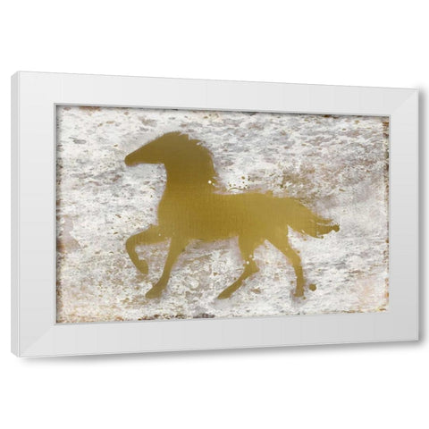 Golden Horse White Modern Wood Framed Art Print by Allen, Kimberly