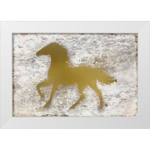 Golden Horse White Modern Wood Framed Art Print by Allen, Kimberly