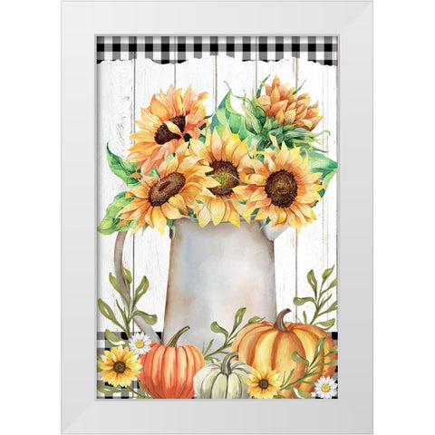 Autumn Floral White Modern Wood Framed Art Print by Allen, Kimberly