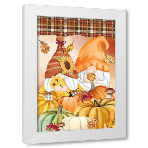 Gnome Fall White Modern Wood Framed Art Print by Allen, Kimberly