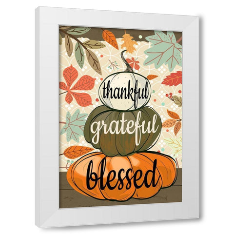 Thankful Grateful Blessed White Modern Wood Framed Art Print by Allen, Kimberly