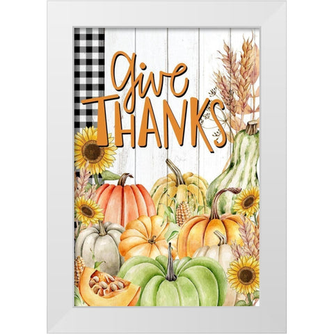 Give Thanks White Modern Wood Framed Art Print by Allen, Kimberly