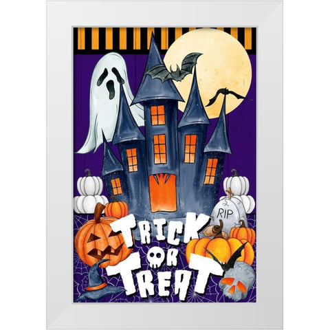 Haunted House White Modern Wood Framed Art Print by Allen, Kimberly