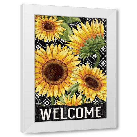 Sunflower Field Welcome White Modern Wood Framed Art Print by Allen, Kimberly