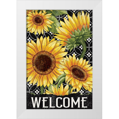 Sunflower Field Welcome White Modern Wood Framed Art Print by Allen, Kimberly