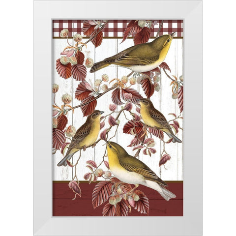 Fall Birds White Modern Wood Framed Art Print by Allen, Kimberly