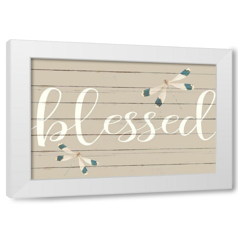 Blessed Dragonfly White Modern Wood Framed Art Print by Allen, Kimberly