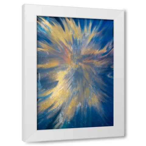 Golden Burst of Light White Modern Wood Framed Art Print by Allen, Kimberly