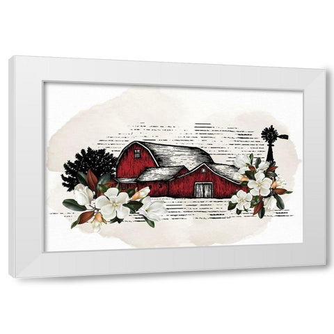 Magnolia Barn White Modern Wood Framed Art Print by Allen, Kimberly