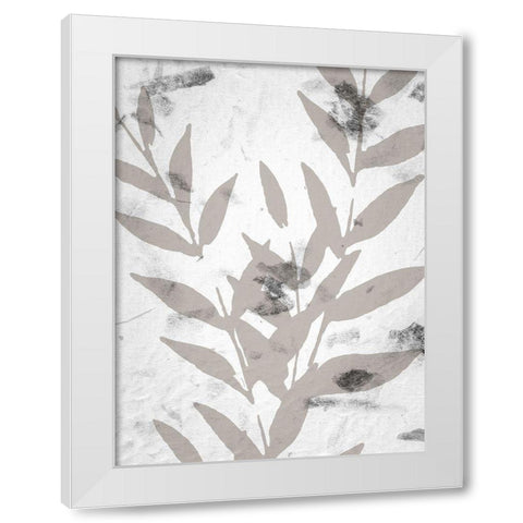 Mono Leaves 1 White Modern Wood Framed Art Print by Allen, Kimberly