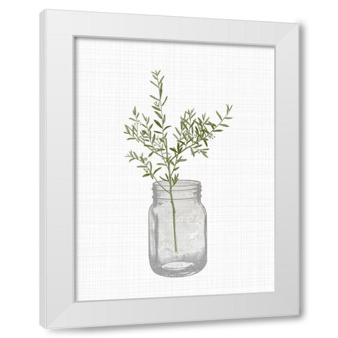 Jar Herbs 1 White Modern Wood Framed Art Print by Allen, Kimberly