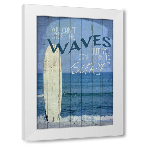 Learn to Surf White Modern Wood Framed Art Print by Allen, Kimberly
