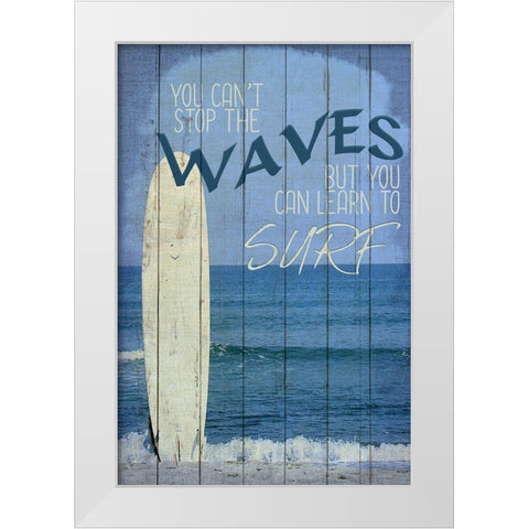 Learn to Surf White Modern Wood Framed Art Print by Allen, Kimberly