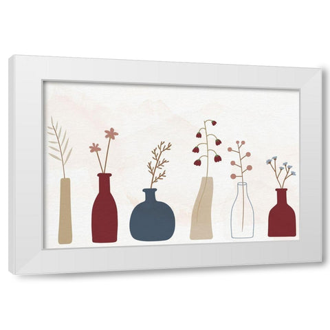 Row of Vases White Modern Wood Framed Art Print by Allen, Kimberly