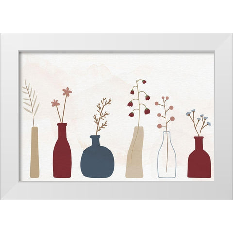 Row of Vases White Modern Wood Framed Art Print by Allen, Kimberly