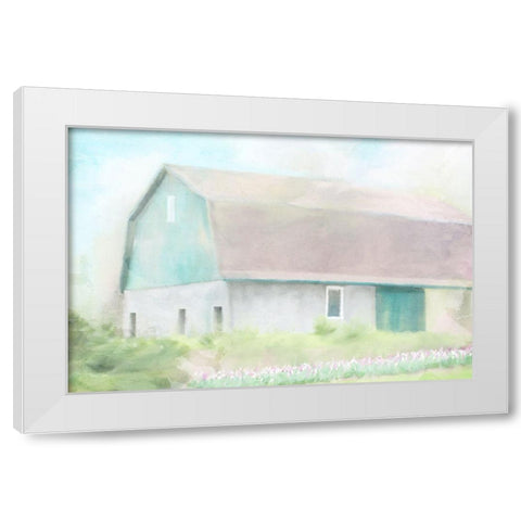 Springtime Barn White Modern Wood Framed Art Print by Allen, Kimberly