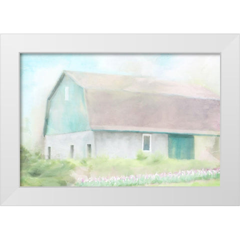 Springtime Barn White Modern Wood Framed Art Print by Allen, Kimberly