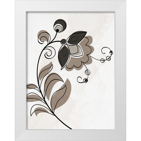 Folk 1 White Modern Wood Framed Art Print by Allen, Kimberly
