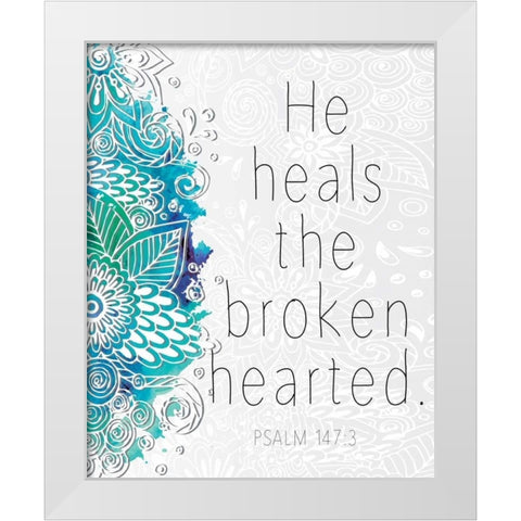 He Heals White Modern Wood Framed Art Print by Allen, Kimberly