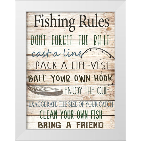 Bait Your Own Hook White Modern Wood Framed Art Print by Allen, Kimberly