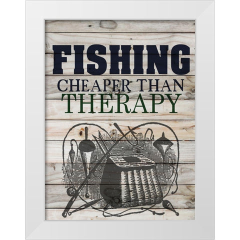 Fishing White Modern Wood Framed Art Print by Allen, Kimberly